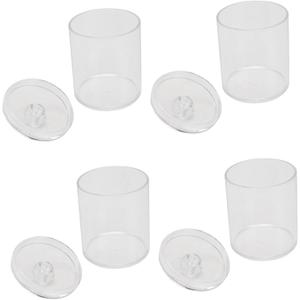 4pcs Transparent Plastic Cotton Swab Storage Jar Cosmetic Container with Lid for Organizing Snacks Toothpicks and Makeup Accessories Home and Store
