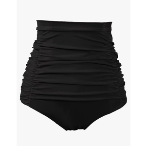 COCOPEAR Women's Ruched High Waisted Bikini Bottom Retro Vintage Swim Short Tankinis L