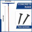 2 Pcs 60 Inch Concrete Placer with 22 Inch Wide Rake Head, Blue