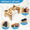 Bamboo Toilet Stool Foldable, 7 in Poop Stool for Bathroom, Portable Squatting Potty Stool for Adults & Kids, Non-Slip Toilet Foot Pooping Steps, No Assembly Required