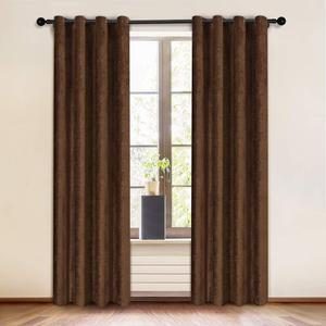 ELKCA Chocolate Double-Sided Chenille Curtains for Living Room Modern Window Treatment for Bedroom Curtain,Grommet Top-2 Panels (Chocolate, 52" W x 84" L) (52"W x 84"L (Pack of 2))