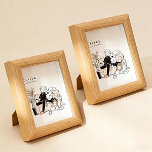 2x3inch Mini Picture Frames Set of 2, Picture Frames for Tabletop Display, Mini Photo Frames Natural Wood frame