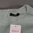 ZESICA Women's Casual Long Sleeve Crew Neck High Waist Smocked Flowy Tiered Midi Dress (XL, Sage)