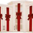 4 PCS Cabinet Door Festive Ribbons and Bows Decoration for Christmas Gift Holidays,Red