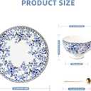 Vintage Floral Porcelain Tea Cup and Saucer Set with Gold Trim, Classic Blue Pattern Single Set
