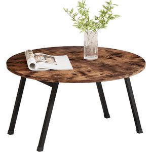 Folding Coffee Table Rustic Small Coffee Tables,Foldable Round Table for Small Spaces,Mid Century Wood Coffee Table for Living Room, Home, Office,Easy Assembly,Brown, 72 cm x 72 cm x 43 cm