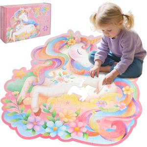 Unicorn Floor Puzzle - 48 Large Pieces, Ideal as Unicorn Party Decorations & Magical Gifts for Girls