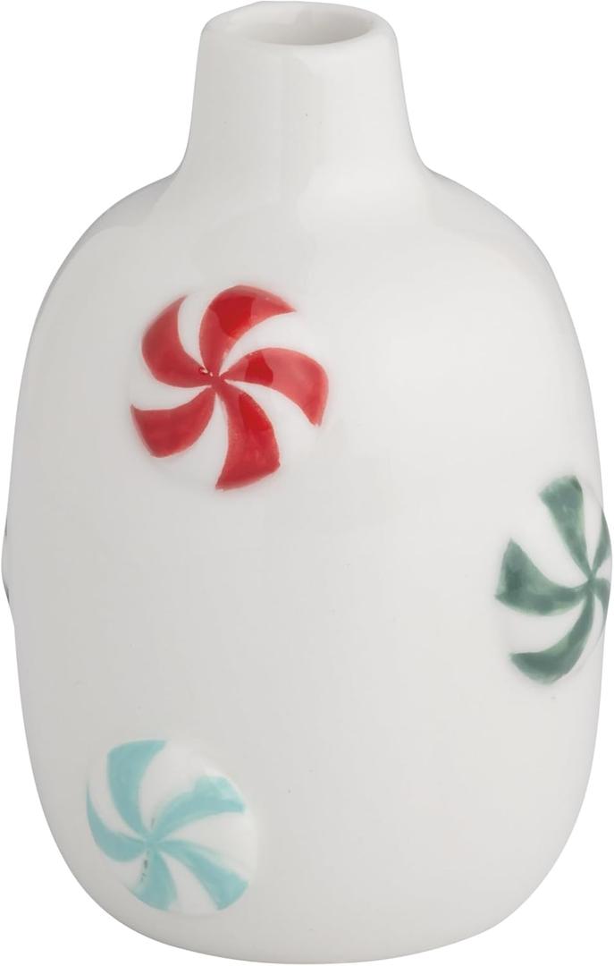 Mud Pie Christmas Peppermint Icon Vase