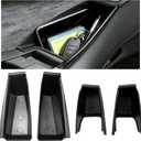 for Tesla Side Door Handle Storage Box Model Y Refreshed Juniper Accessories 2025 2026 Interior Slot Pockets Tray Organizer Car Door Handle Holder ABS Model Y Armrest Phone Container 4PCS