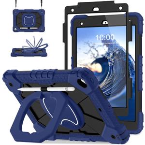 Case for iPad 9th/8th/7th Generation 10.2 Inch iPad Case 9th Generation with Screen Protector/Rotate Stand/Pen Holder,Military Grade Shockproof i Pad 9th/8th/7th Gen Cases,Navy Black
