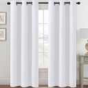H.VERSAILTEX White Curtains for Bedroom Thermal Insulated Room Darkening Living Room Curtains Grommet Privacy Protection Window Curtain Panels/Drapes for Nursery, 2 Panels, 42x84 Inches, Pure White