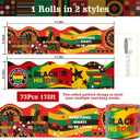 6 x 72ft Black History Month Bulletin Board Border Decoration Kente Cloth Trim Irregular Two-Sided Printed Paper for Classroom Poster African American Celebration Party School Decor