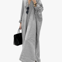 Women's Spring Button Down Cotton Linen Shirt Dress Summer Loose Fit Flowy Side Slit Stripes Maxi Shift Dress, Size XXL