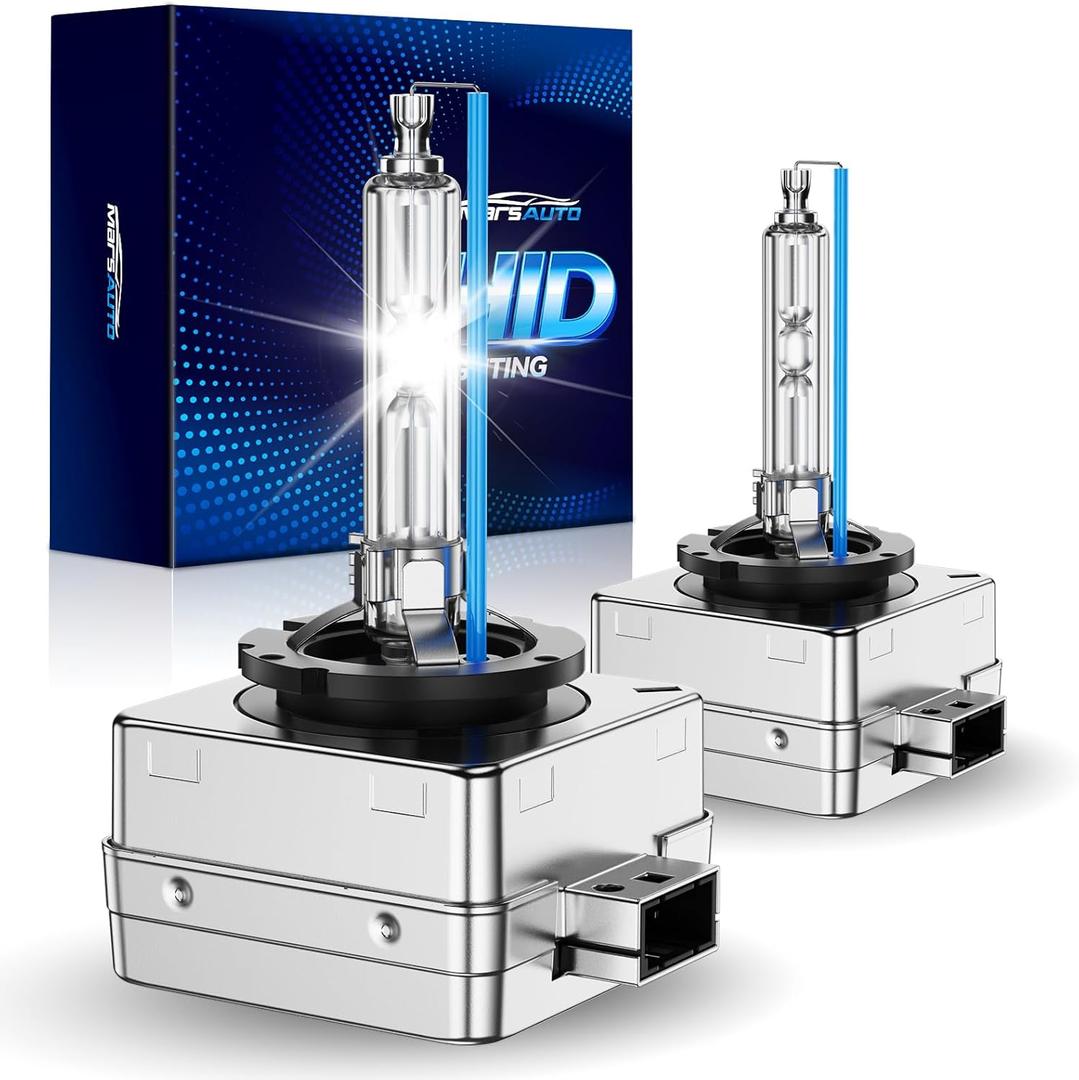Marsauto D1S HID Bulbs, 66144 66140 85140 85415 (85415C1) for HID Replace, 35W 6000K Cold White Xenon Bulb, Plug and Play, Pack of 2