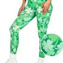 Tipsy Elves Fun St. Patrick's Day Leggings for Women for Parties and Festivals High Waisted and Low Waisted Styles (Green, L)