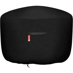 SheeChung Round Gas Fire Pit/Table Cover-Heavy Duty 600D Polyester with PVC Coating Material,100% Weather Resistant and Waterproof,Fits 30",33",36",35", 34" Fire Pit/Bowl Cover,Black,36Dia X 24H