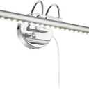 LED Bathroom Vanity Light Fixtures with on/Off Switch Chrome Stainless Steel Make-Up Wall Light Mirror Light Picture Front Lamp 5050smd 5W,Plug in Cord