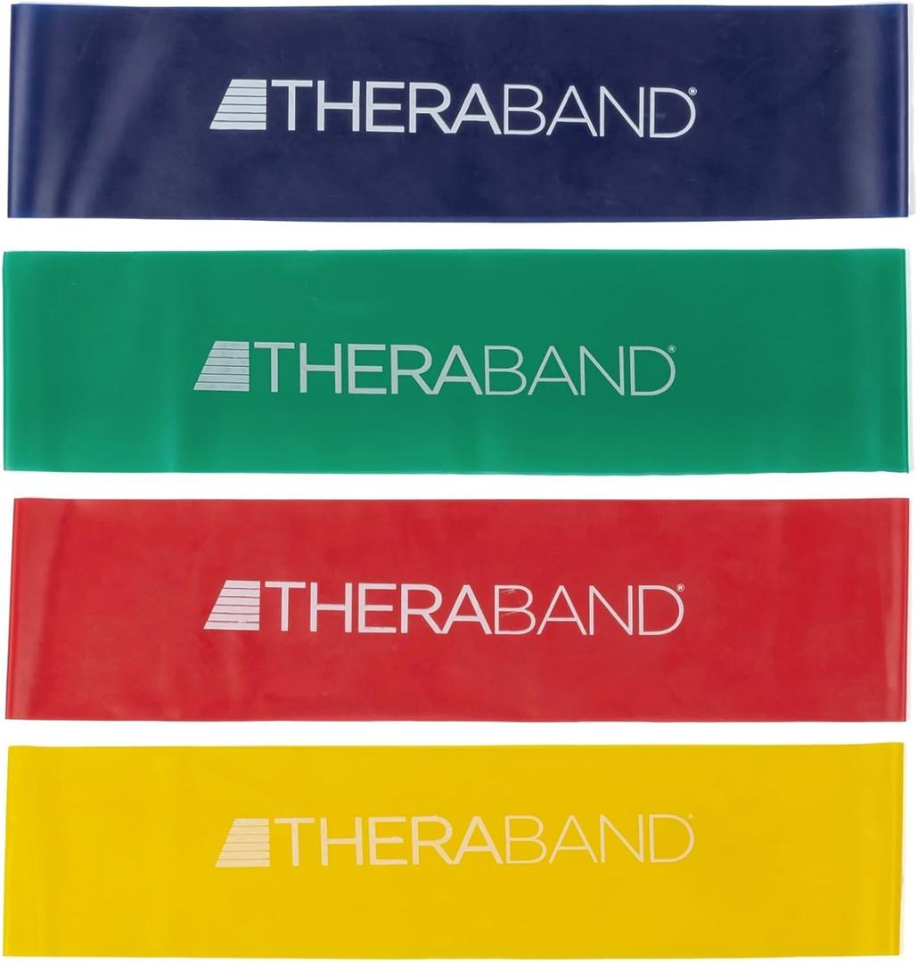 THERABAND Resistance Band Loop Set (12 Inch, Set of 4  All Levels)