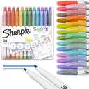 Sharpie S-Note Creative Markers, Pastel Highlighters, Art Marker Set, Assorted Colors, Chisel Tip, 24 Count - School, Home, and Office Use, Teacher Supplies