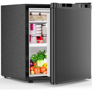 1.6 Cu.ft Mini Fridge with Freezer, Compact Single Reversible Door Refrigerator, Adjustable Thermostat, Ultra Quiet, Energy Efficient for Office, Dorm, Bedroom, Apartment -Black