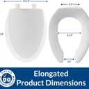 Mayfair 18440EC Open Front Toilet Seat and Lid, Easy Clean Hinges and Durable Wood Seat, Made in USA, Elongated, White
