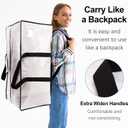 10 x VELVETSURE 12 Pack Heavy Duty Large Moving Bags W/Backpack Straps - Strong Handles & Zippers, Storage Totes, Fold Flat, Alternative to Moving Box and Storage Bin, Semi-Transparent+Blue+Black