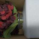 Hollyone Dark Red Fall Hydrangea Artificial Flowers for Decoration in Glass Vase Autumn Silk Faux Flower Arrangements with Faux Water Table Centerpiece Vase with Fake Flowers Fall Decorations for Home
