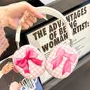 Pink Bow Case Compatible with Apple AirPods Max, Soft TPU Protective Cover, Cute Shockproof Anti-Scratch Case for Women