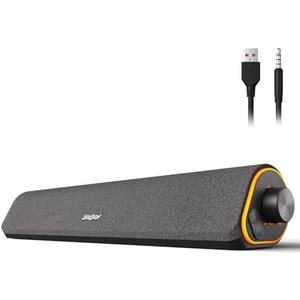 SOULION R50 Bluetooth Computer Speakers, 3.5mm PC Sound Bar for Desktop Monitor, Wired USB Powered & Colorful LED Lights with Switch Button, Surround Sound Soundbar PC Spearkers for Computer
