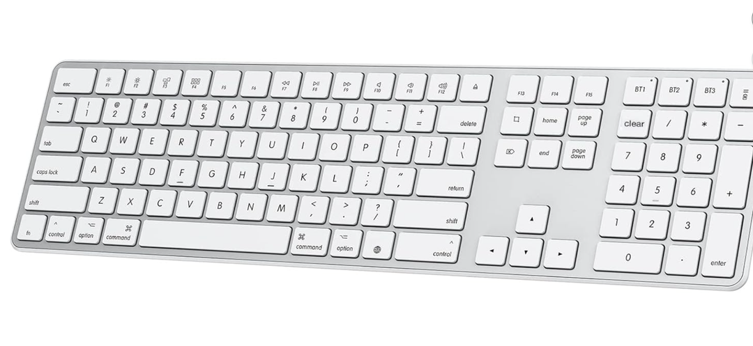 OMOTON Bluetooth Keyboard Compatible with Mac, with Numeric Keypad, Rechargeable Wireless Keyboard Compatible with MacBook Pro/Air, iMac, Mac mini/Pro Laptop and PC (Silver)