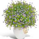 Artificial Flowers for Outdoors(24pac),Fake Plants,Fake Flowers,Artificial Plants & Flowers,Faux Flowers for for Front Porch Decor,uv Resistant Artificial Flowers (Purple)