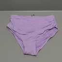 Tempt Me Women High Waisted Bikini Bottom Full Coverage Swimsuit Bottom (Large, Purple)
