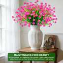 TURNMEON 20 Bundles Artificial Flowers for Outdoors, Summer Spring Grass Camellia Fake Flowers Plastic Plants, UV Resistant No Fade Faux Greenery for Gardens Porch Yards Cemetery Decor 500 Heads(Pink)