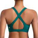 RUNNING GIRL High Impact Sports Bras for Women,Crisscross Back High Support Bra Moulded Cup Workout Bra Push up(WX3072 Storm Teal S)