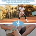 Prasacco Thigh High Compression Socks 20-30 Mmhg Compression Leg Sleeves with Silicone Anti-slip Strap Footless Compression Stockings for Women Sport Running Edema, Black, L