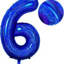2 x Number 6 Balloon 40 inch, Dark Blue Big Number Balloon, Giant Foil 6 Balloons Number, Helium 6th Birthday Balloons for Kids Boys Girls Birthday Party Decorations Wedding Anniversary Event Supplies