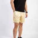 BOOMLEMON Mens Paisley Shorts Mesh Graphic Print Retro Casual Shorts Athletic Gym Basketball Running Short Pants (Beige)