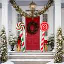 2 Pcs 54 Inch Inflatable Christmas Decorations Blow up Candy Cane Ornament, Jumbo Peppermint Lollipop Christmas Inflatables for Xmas Holiday New Year Yard Lawn Patio Garden Indoor Outdoor