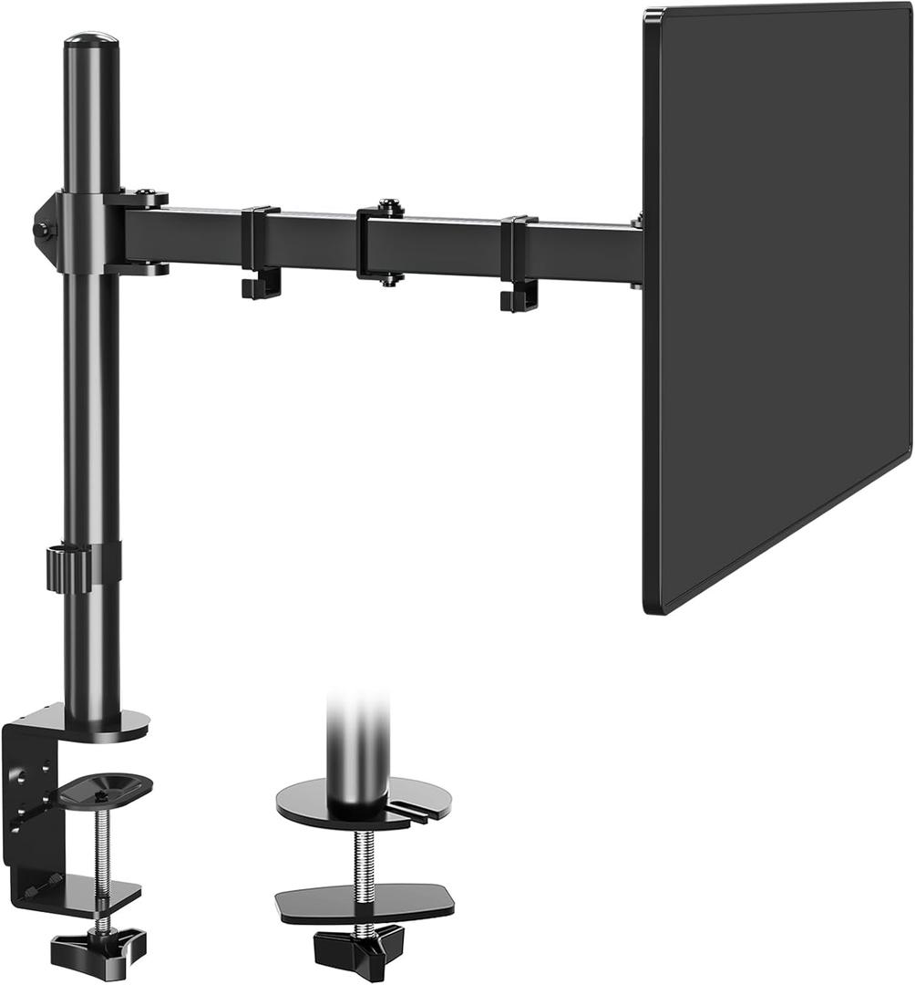 MOUNTUP Single Monitor Desk Mount, Fully Adjustable Single Monitor Arm Stand, Computer Screen Mount for 1 Max 32 Inch,17.6 lbs Display, Monitor Stand with Clamp&Grommet Base, VESA 75x75mm 100x100mm