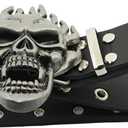 Men And Women Metal Skull Head Leather Buckle Belt Waist Band Jeans Decorative Punk Belt Waist Chain Belt
