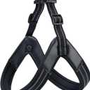EXCELLENT ELITE SPANKER No Pull Dog Harness Step-in Adjustable Reflective Vest Soft Padded Easy Pet Chest Strap with Leash Clips for Small Medium Large Dogs Walking Training (Black-XL)
