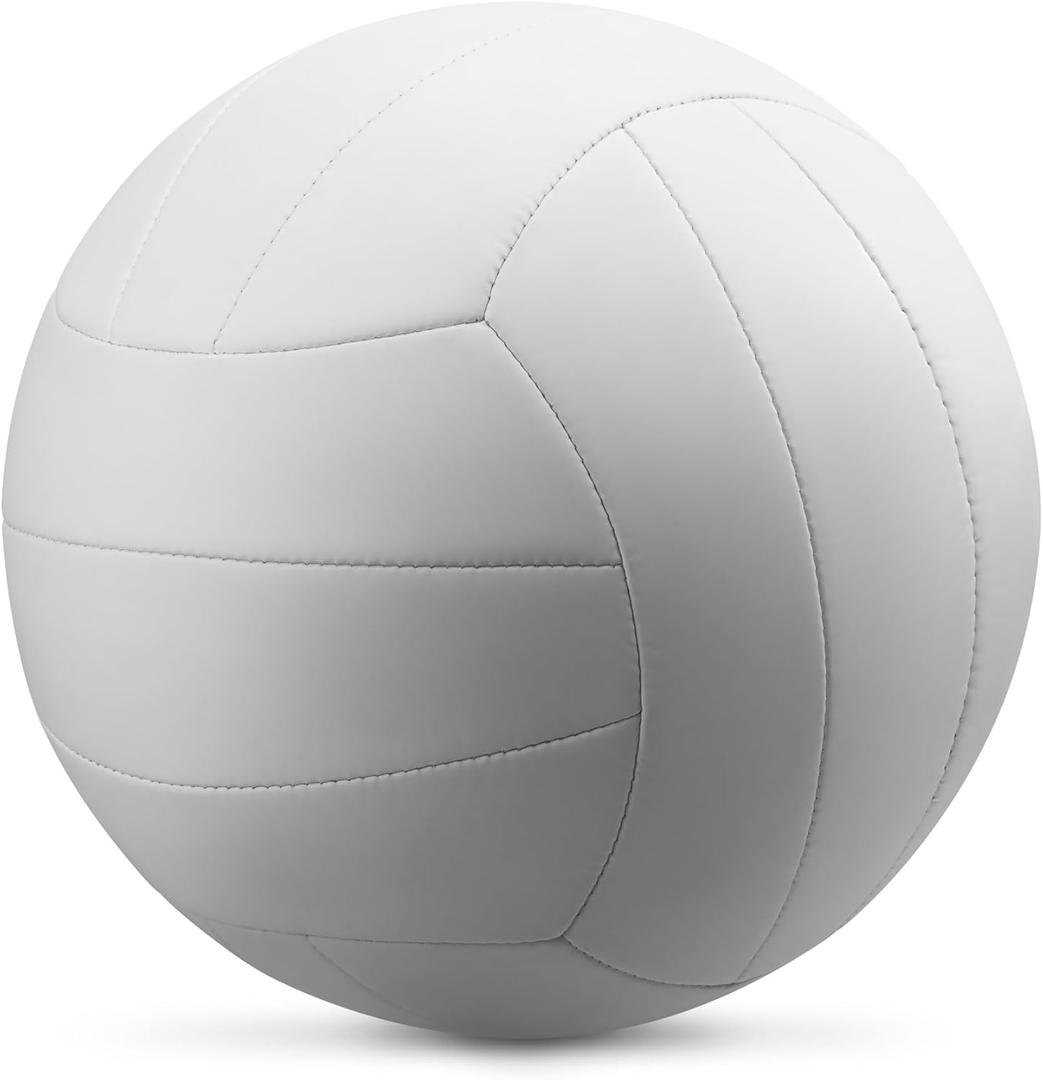 Lifeworks White All-Weather Volleyball, Durable Non-Slip Grip for Better Control, Indoor & Outdoor Play, Balanced Weight, Weatherproof, Fun for All Skill Levels