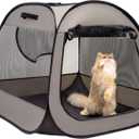 LAFYETTE. - US Based, Portable Cat Playpen, Trapezoidal Stable Design, Foldable Pet Tent for Indoor Outdoor Use, Cat Dog Play Enclosure, Kitten Puppy Kennel Crate, Pet House, Easy Setup, 33" x 26.5"