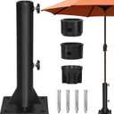 EliteShade USA Patio Umbrella Stand for 1.5''-1.9'' Pole, Heavy Duty Umbrella Base Stand Deck Mount Umbrella Holder (Black)