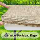 Smiry Rectangle Table Cloth Cover, Waterproof Elastic Fitted Picnic Tablecloth for 4 Foot Tables, Wipeable Flannel Backed Vinyl Tablecloths for Camping, Dining, Outdoor (Weave Patterns, 24" x 48")