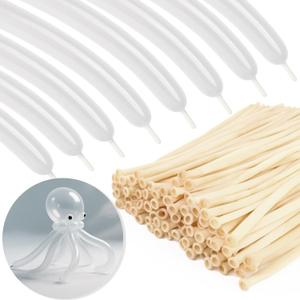 100pcs 260 Clear Long Balloons for Twisting, Skinny Thickening Latex Balloons for Animal Modeling and Arch Tying, Magic Show Party Supplies for Birthday, Wedding Christmas Decoration