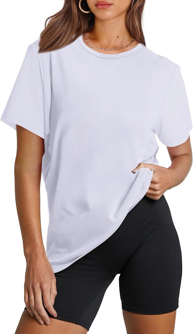 OFEEFAN Workout Tops for Women UPF 50+ Breathable Quick Dry Loose Fit T Shirt Outdoor Yoga Running Hiking Gym Tee Top (X-Large)