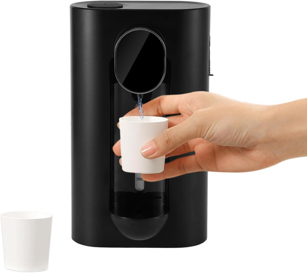 Automatic Mouthwash Dispenser, 540 ml, Automatic Mouthwash Dispenser Touchless with Magnetic Cup, Perfect for Kids and Adults (Black)