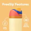Owala Kids FreeSip Insulated Stainless Steel Water Bottle with Straw for Sports, Travel, and School, BPA-Free Sports Water Bottle, 16 oz, Misty Horizon