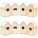 Bright Creations Mini Wood Bird Houses for DIY Crafts (4 Designs, 8 Count) - Mini Birdhouses for Crafts